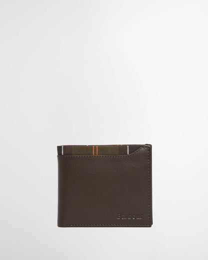 BARBOUR - BRODICK LEATHER TARTAN BILLFOLD WALLET