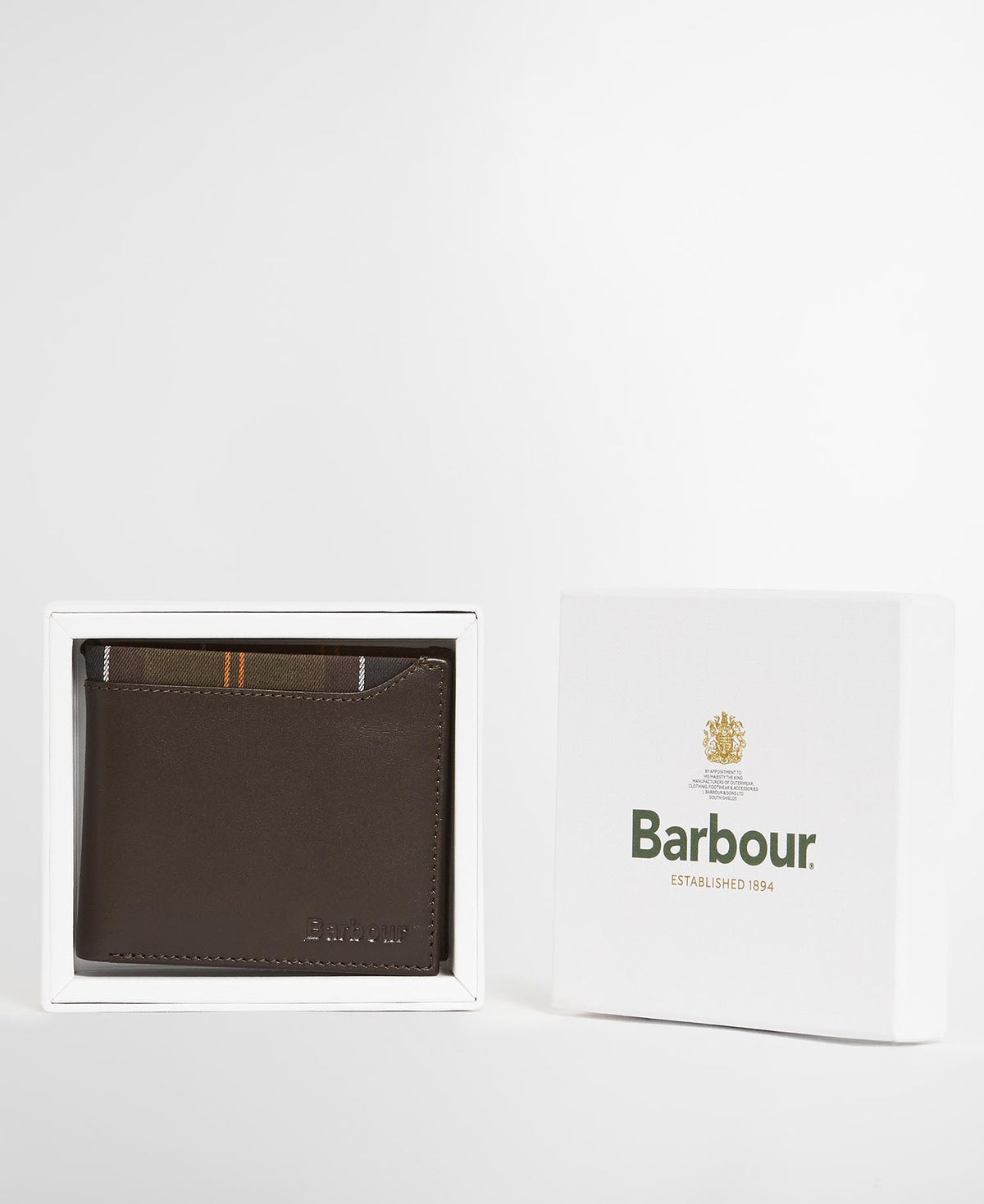 BARBOUR - BRODICK LEATHER TARTAN BILLFOLD WALLET
