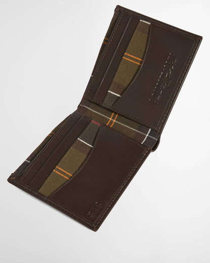 BARBOUR - BRODICK LEATHER TARTAN BILLFOLD WALLET