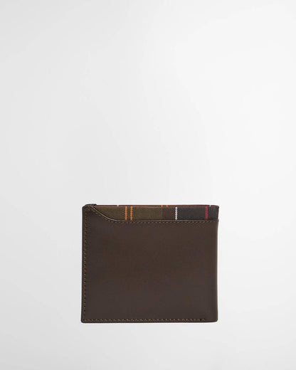 BARBOUR - BRODICK LEATHER TARTAN BILLFOLD WALLET