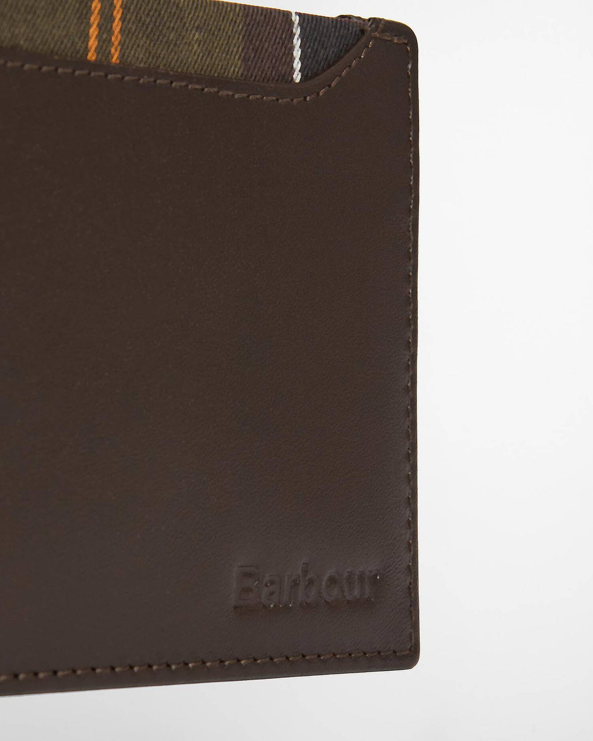 BARBOUR - BRODICK LEATHER TARTAN BILLFOLD WALLET