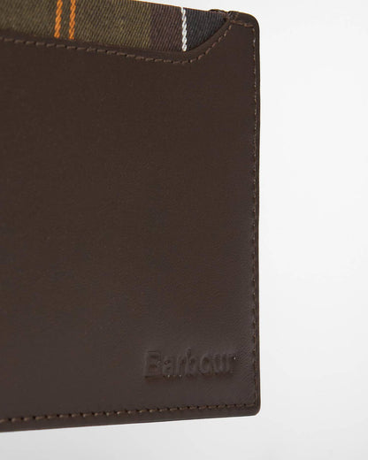 BARBOUR - BRODICK LEATHER TARTAN BILLFOLD WALLET