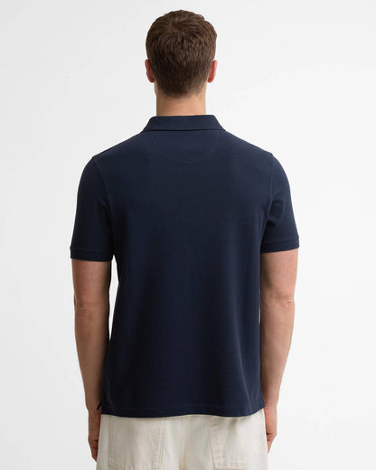 BARBOUR - TARTAN PIQUE TAILORED POLO SHIRT - NAVY/CLASSIC