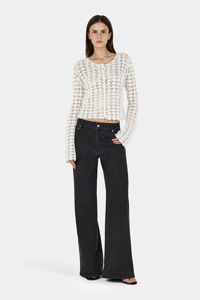 Hansen &amp; Gretel - Cleo Crochet Cardi - Cream Crochet