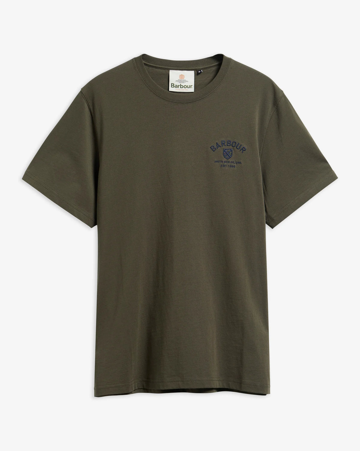 BARBOUR- TARTAN TAILORED CREST LOGO T-SHIRT - SAGE