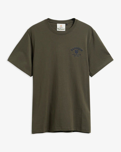 BARBOUR- TARTAN TAILORED CREST LOGO T-SHIRT - SAGE