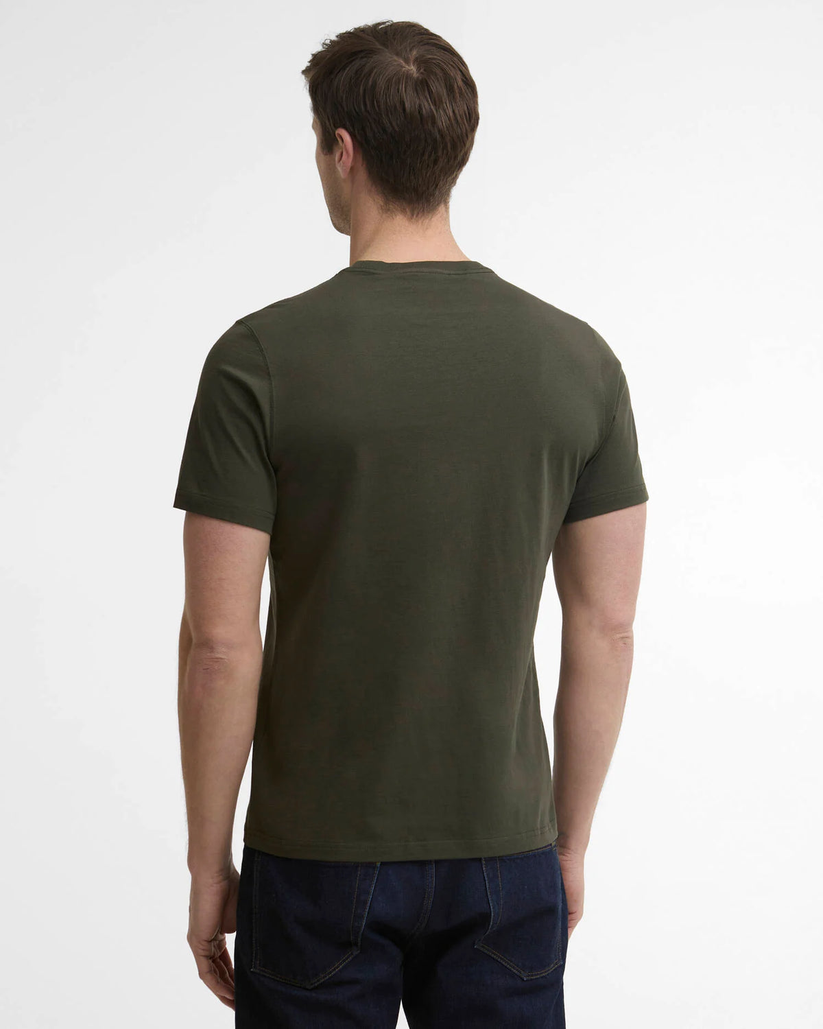 BARBOUR- TARTAN TAILORED CREST LOGO T-SHIRT - SAGE