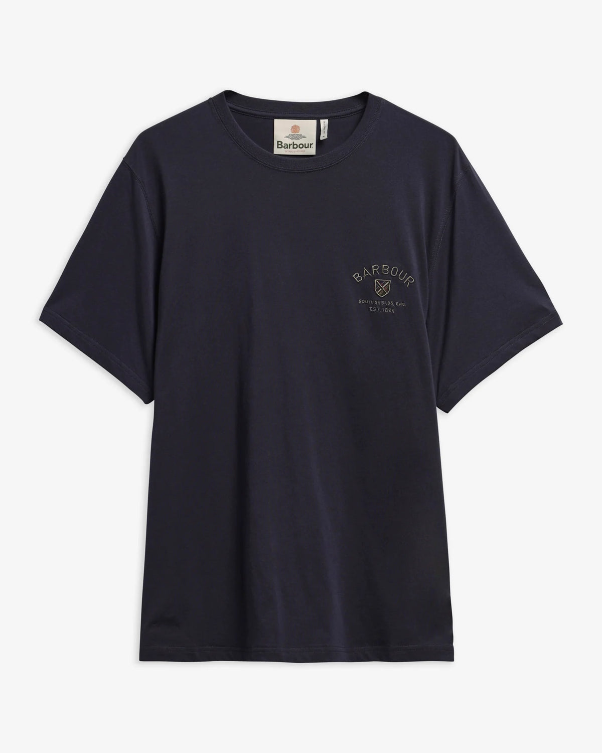 BARBOUR - TARTAN TAILORED CREST LOGO T-SHIRT - NAVY