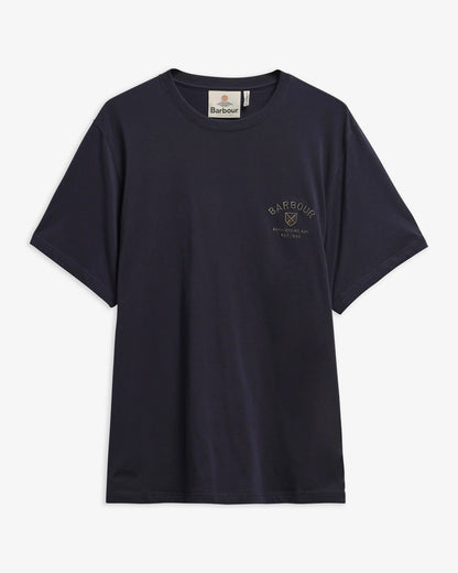 BARBOUR - TARTAN TAILORED CREST LOGO T-SHIRT - NAVY