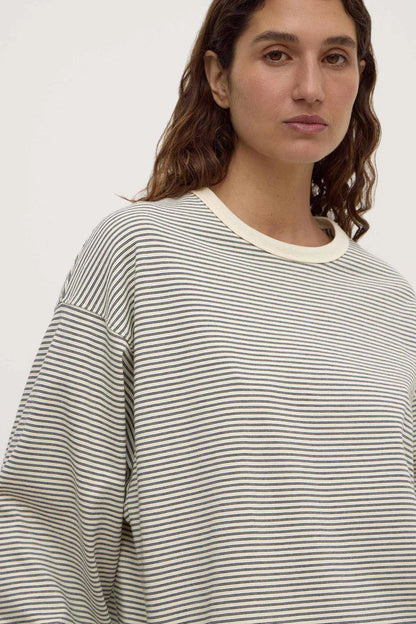 Assembly Label - Malone Stripe Wide Sleeve Tee - Cream/Black