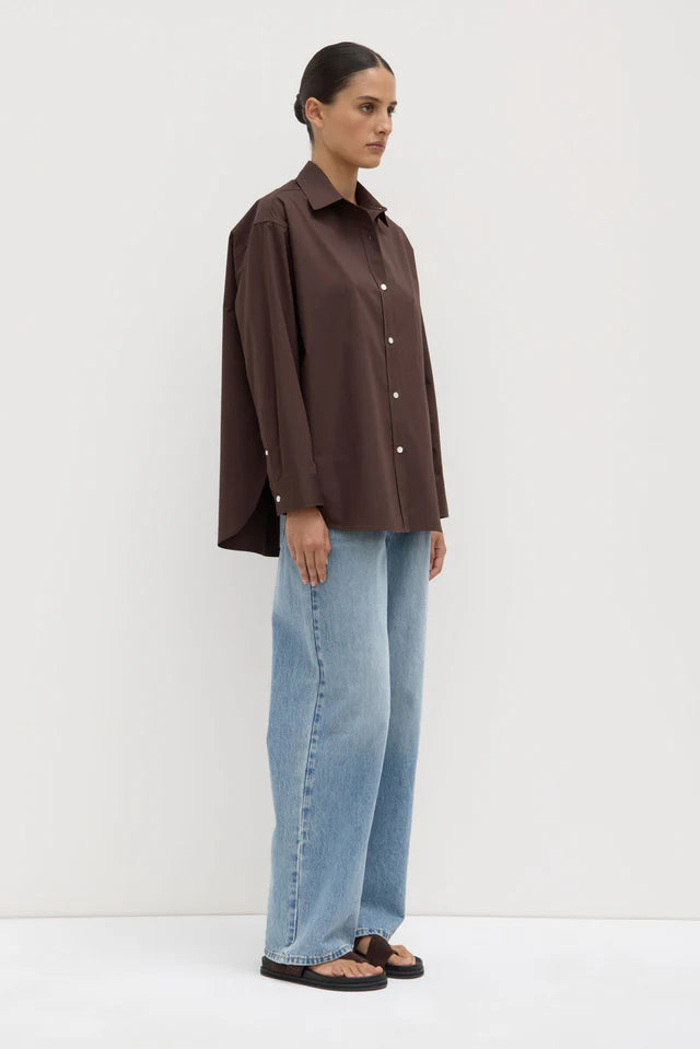 Assembly Label - Marigold Poplin Long Sleeve Shirt - Ganache