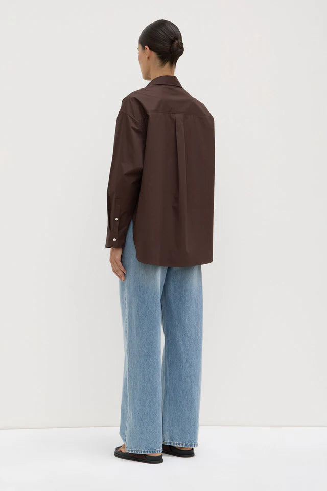 Assembly Label - Marigold Poplin Long Sleeve Shirt - Ganache