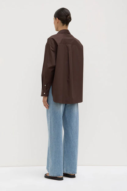 Assembly Label - Marigold Poplin Long Sleeve Shirt - Ganache