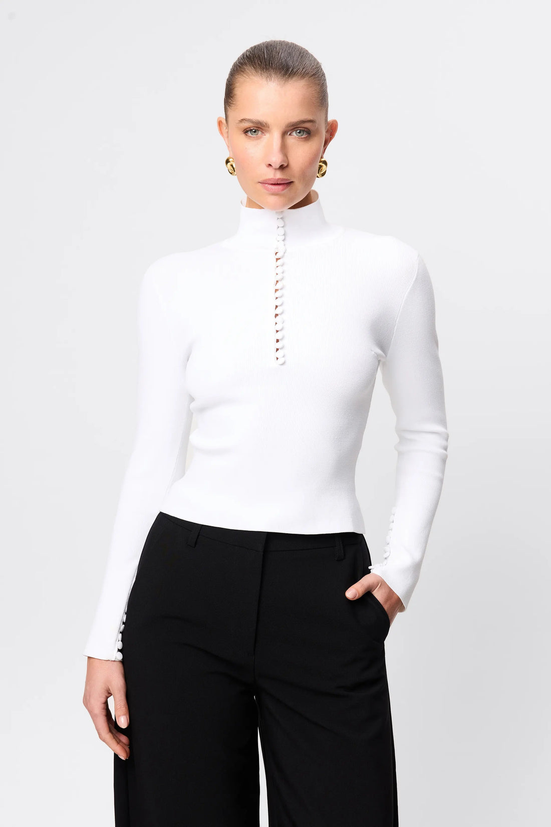 Mossman - Mayfair Long Sleeve Top - White