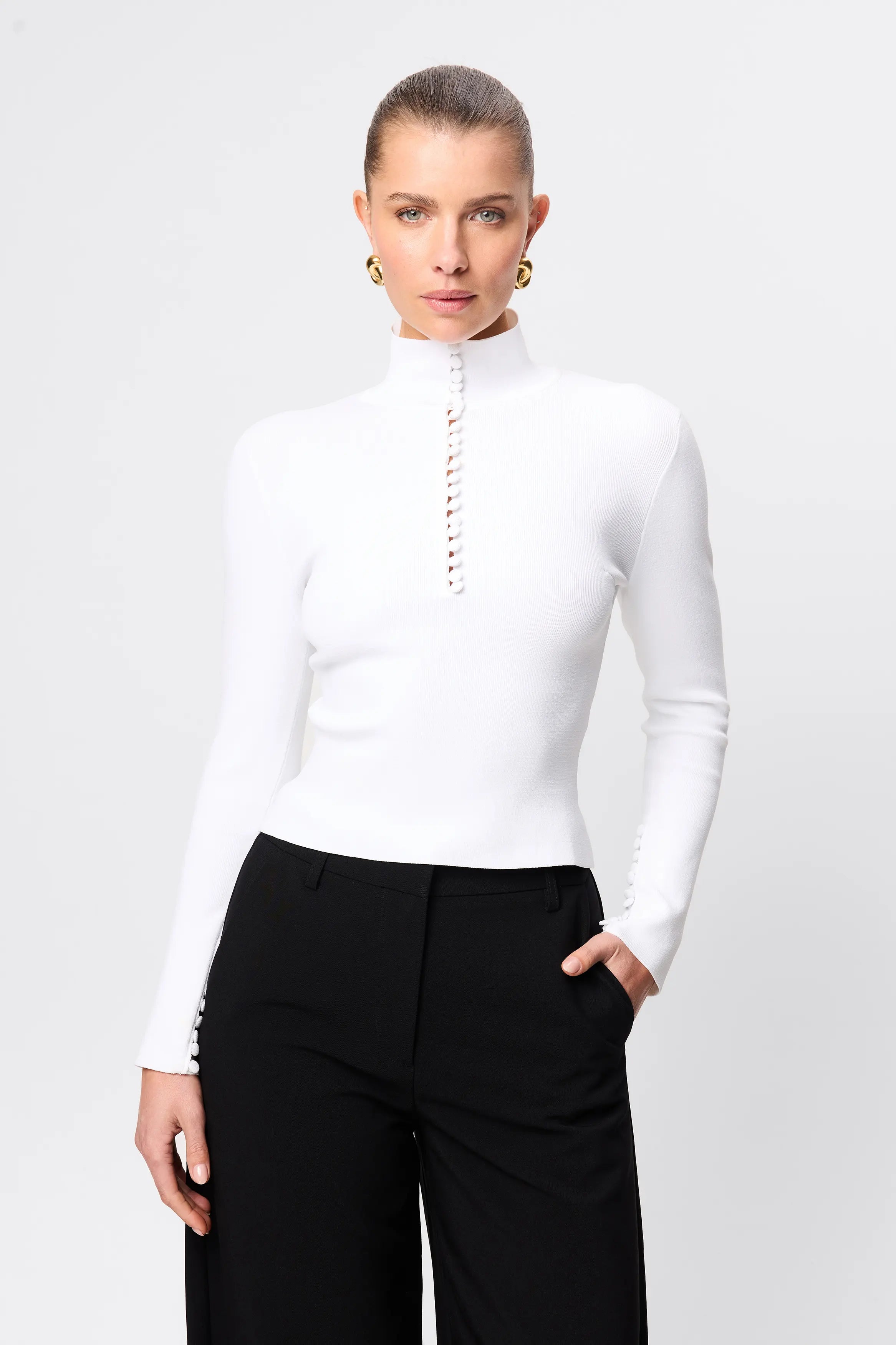 Mossman - Mayfair Long Sleeve Top - White