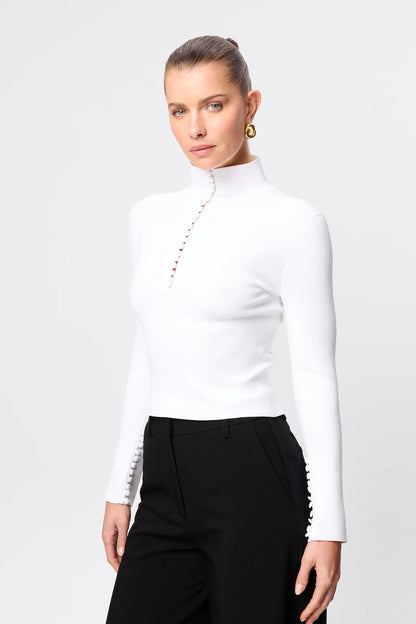 Mossman - Mayfair Long Sleeve Top - White
