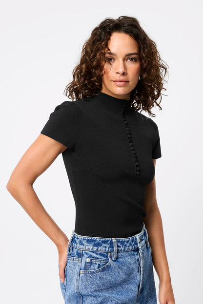 Mossman - Mayfair Short Sleeve Top - Black