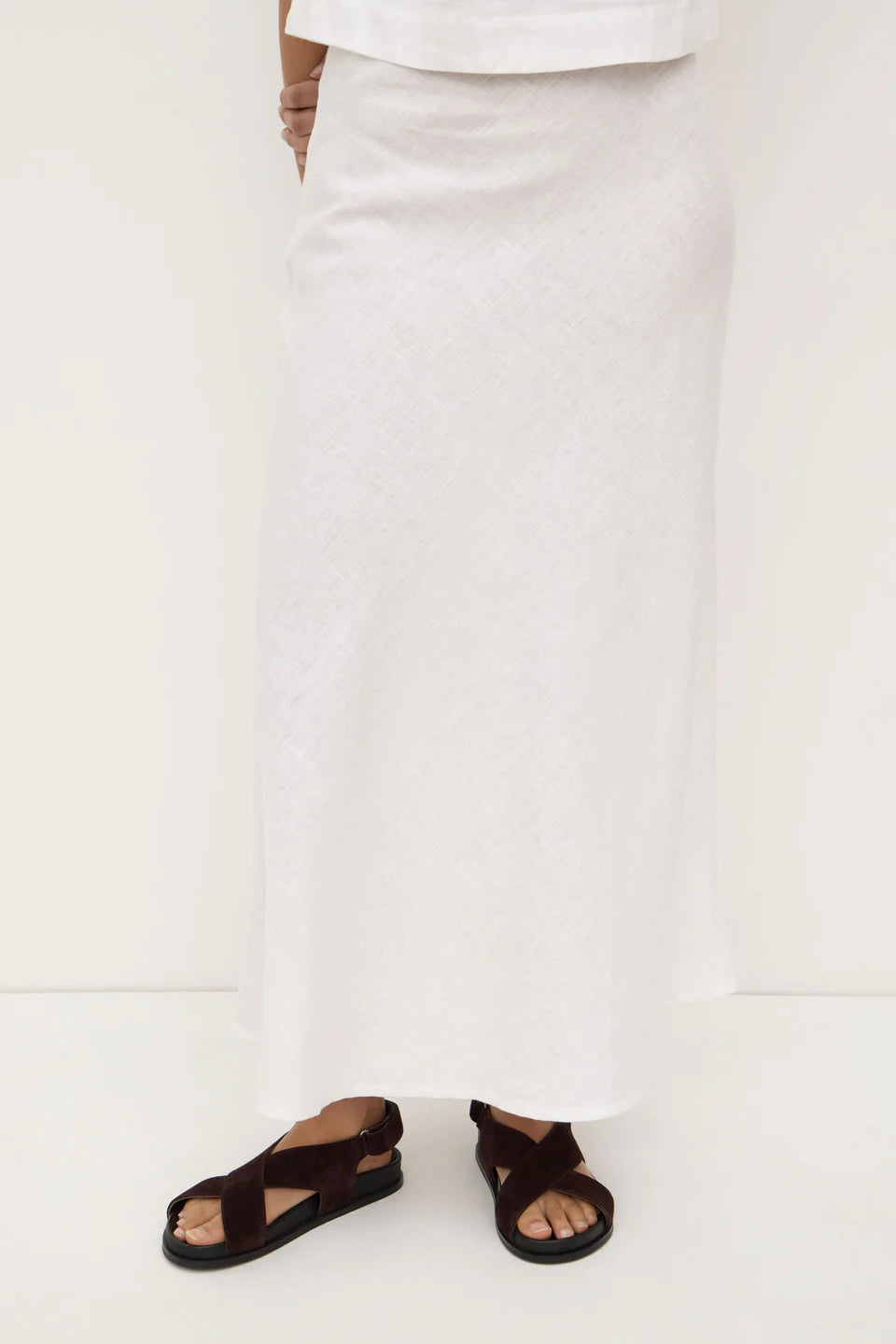 Assembly  Label - Melody Linen Bias Cut Skirt - White
