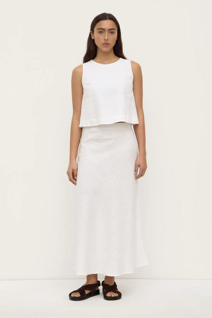 Assembly  Label - Melody Linen Bias Cut Skirt - White