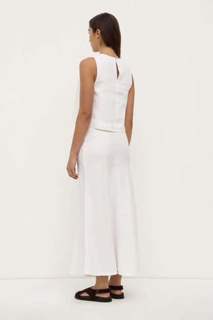 Assembly  Label - Melody Linen Bias Cut Skirt - White