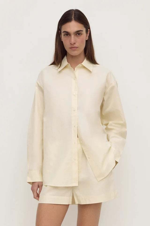 Assembly Label - Micha Poplin Long Sleeve Shirt - Vanilla