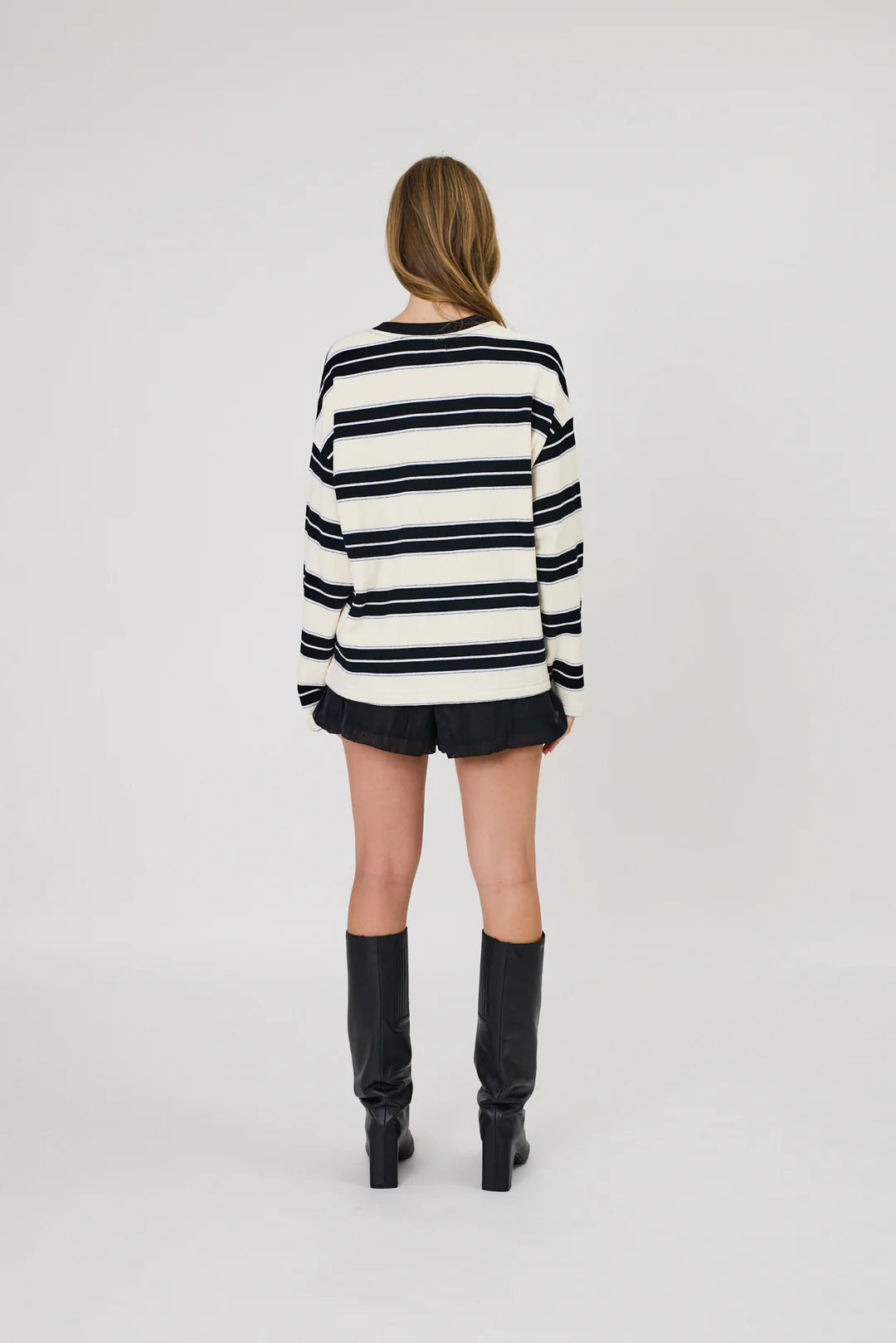 Remain - Miller Long Sleeve - Ivory/Black Stripe