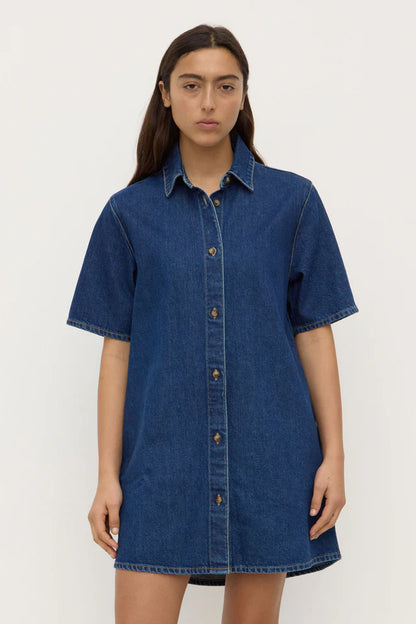 Assembly Label - Neera Denim Mini Shirt Dress - Heritage Blue