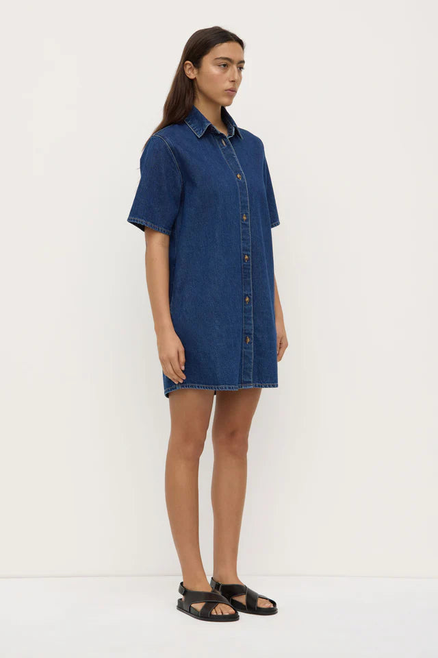 Assembly Label - Neera Denim Mini Shirt Dress - Heritage Blue