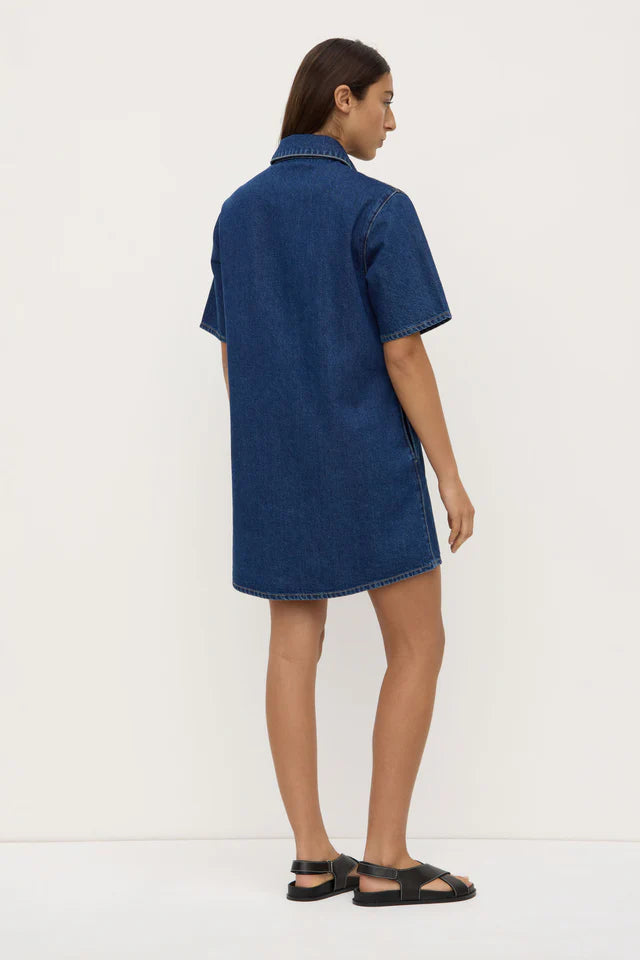 Assembly Label - Neera Denim Mini Shirt Dress - Heritage Blue