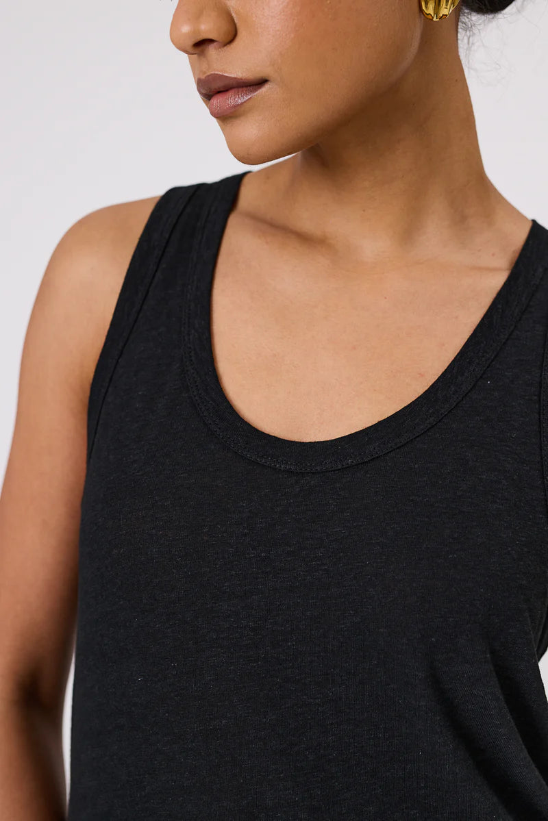 Marlow - Noto Linen Tank -Black