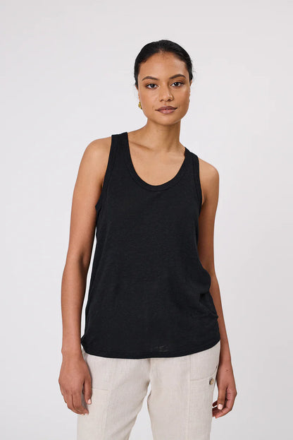 Marlow - Noto Linen Tank -Black