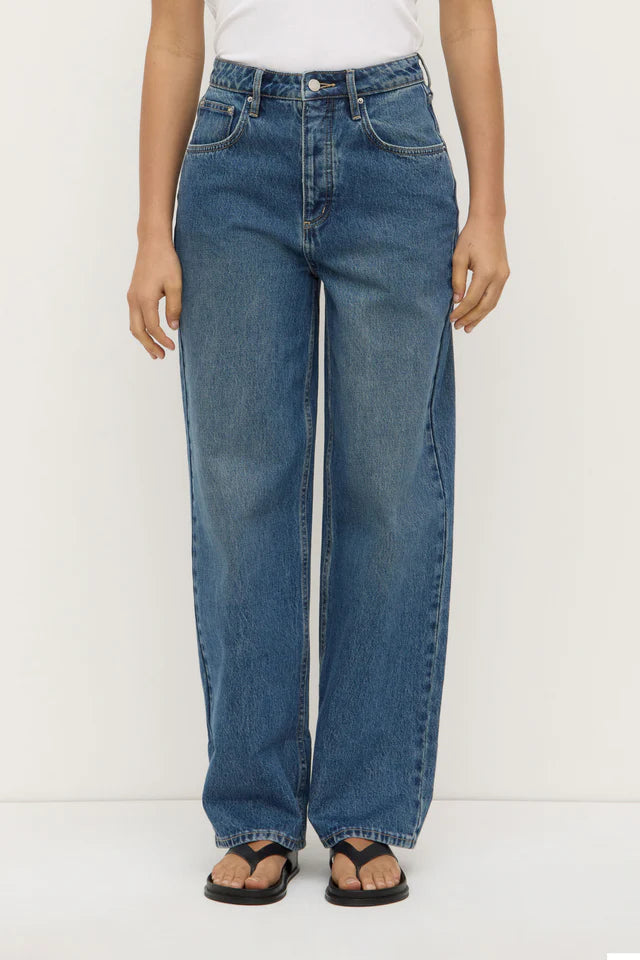 Assembly Label - Oversized High Rise Jean - Dark Indigo Fade