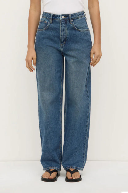 Assembly Label - Oversized High Rise Jean - Dark Indigo Fade