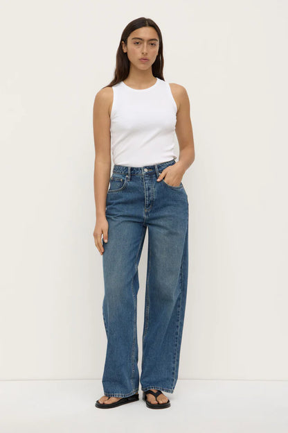 Assembly Label - Oversized High Rise Jean - Dark Indigo Fade