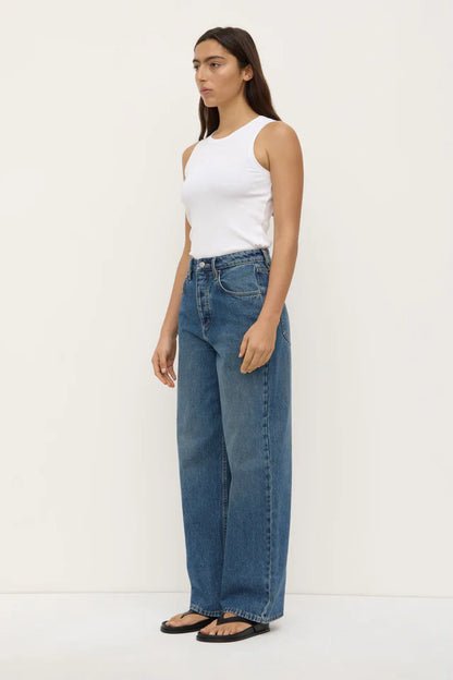 Assembly Label - Oversized High Rise Jean - Dark Indigo Fade