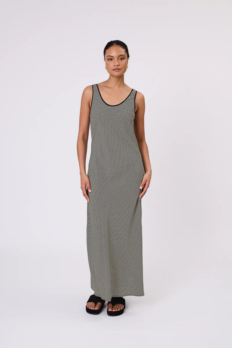 Marlow - Phase Bias Cut Maxi Dress - Geo Print