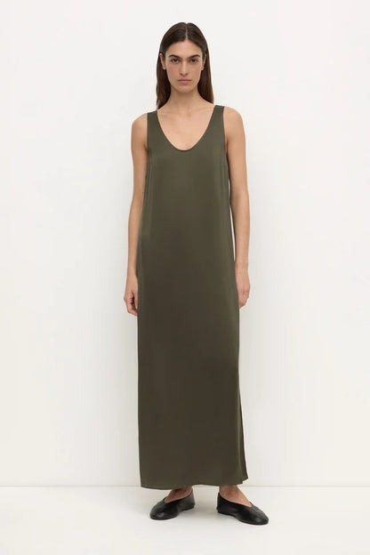 Assembly Label - Pippa Silk Tank Dress - Dark Military