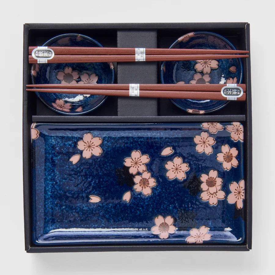 Naibu - Navy &amp; Pink Sakura Sushi Set