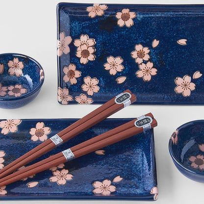 Naibu - Navy &amp; Pink Sakura Sushi Set