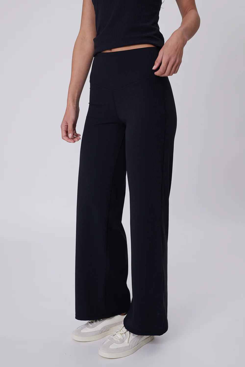 Marlow - Recharge Rib Wide Leg Pant - Black