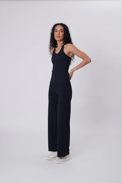 Marlow - Recharge Rib Wide Leg Pant - Black