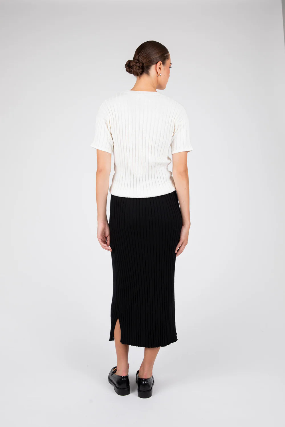 Marlow - Reign Rib Knit Skirt Black