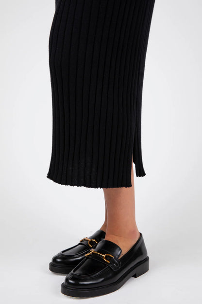 Marlow - Reign Rib Knit Skirt Black