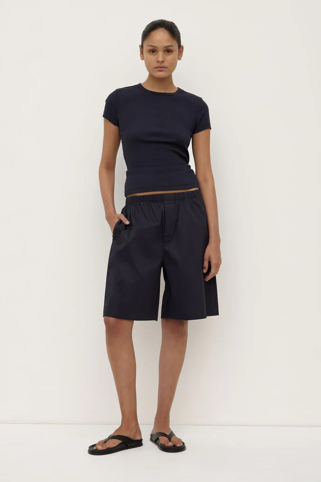 Assembly Label - Riley Poplin Short - True Navy