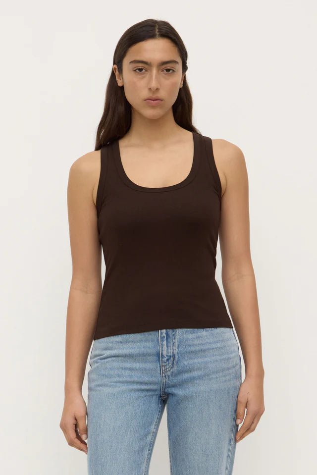 Assembly Label - Robyn Scoop Neck Rib Tank - Ganache