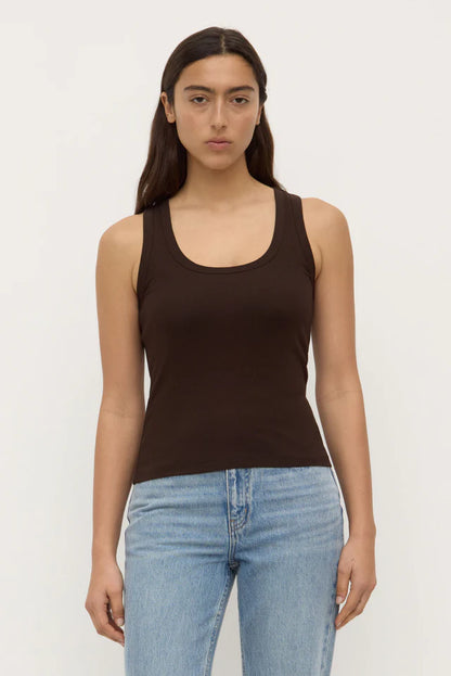 Assembly Label - Robyn Scoop Neck Rib Tank - Ganache