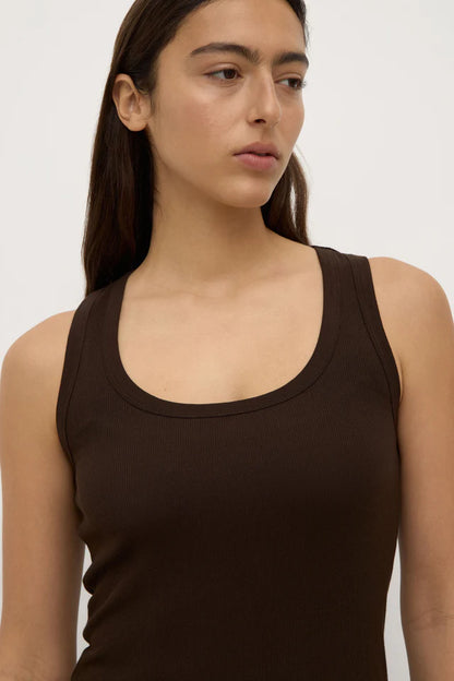 Assembly Label - Robyn Scoop Neck Rib Tank - Ganache