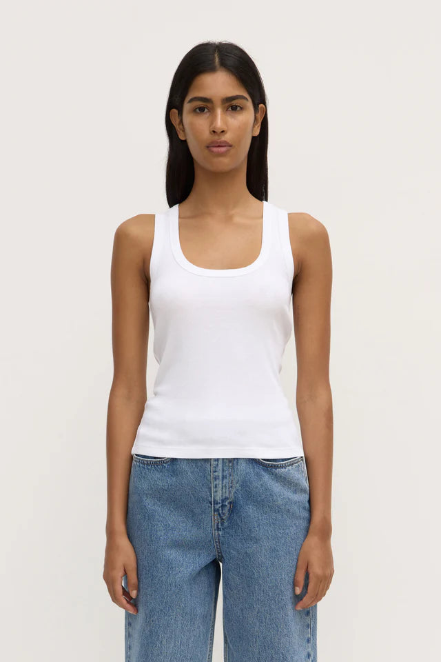 Assembly Label - Robyn Scoop Neck Tank - White