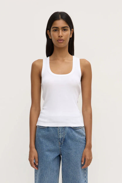 Assembly Label - Robyn Scoop Neck Tank - White