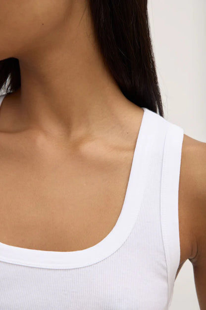Assembly Label - Robyn Scoop Neck Tank - White